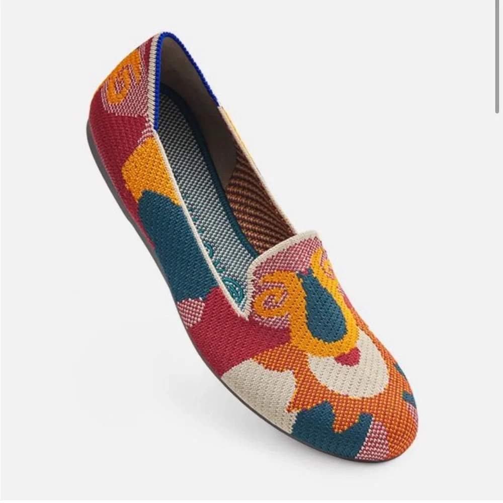 Rothy's Moroccan Print Amber Loafers Shoes RARE Retired Flats Colorful 9 W Euc - Picture 2 of 7